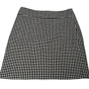 Talbots black and white houndstooth pencil skirt size 14